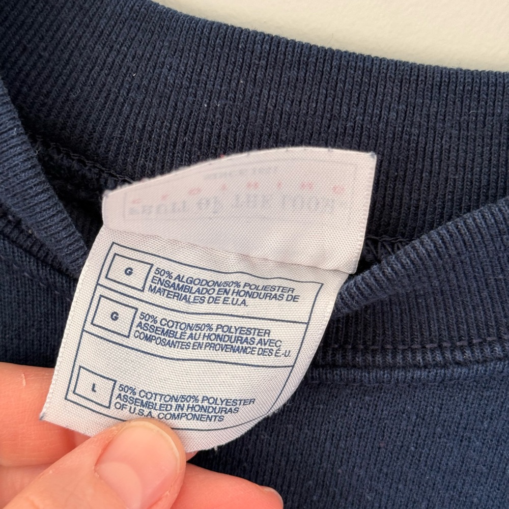 Fruit of the Loom Men's Crewneck Sweater in Deep Blue - Picture 4 of 4